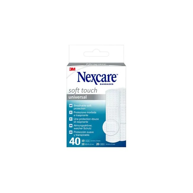 CEROTTO PREPARATO NEXCARE SOFT TOUCH UNIVERSAL 3 MISURE 20 CEROTTI 19X72MM + 10 CEROTTI 25X72MM + 10 CEROTTI TONDI 22,5 MM CEROTTO PREPARATO NEXCARE SOFT TOUCH UNIVERSAL 3 MISURE 20 CEROTTI 19X72MM + 10 CEROTTI 25X72MM + 10 CEROTTI TONDI 22,5 MM