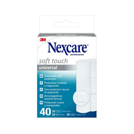 CEROTTO PREPARATO NEXCARE SOFT TOUCH UNIVERSAL 3 MISURE 20 CEROTTI 19X72MM + 10 CEROTTI 25X72MM + 10 CEROTTI TONDI 22,5 MM CEROTTO PREPARATO NEXCARE SOFT TOUCH UNIVERSAL 3 MISURE 20 CEROTTI 19X72MM + 10 CEROTTI 25X72MM + 10 CEROTTI TONDI 22,5 MM