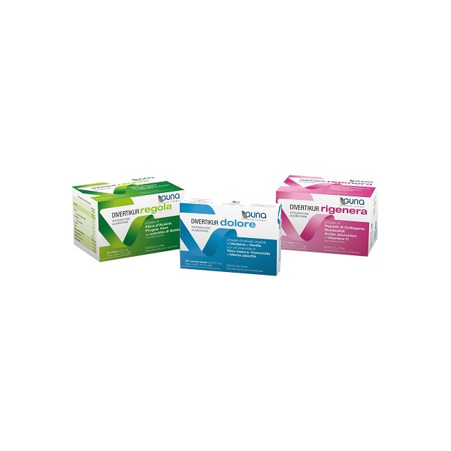 Confezione da 30 compresse di Guna Divertikur Dolore integratore per i diverticoli. Confezione da 30 compresse di Guna Divertikur Dolore integratore per i diverticoli.
