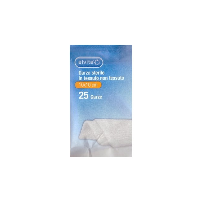 ALVITA GARZA STERILE IN TESSUTO NON TESSUTO 10X10CM 25 PEZZI ALVITA GARZA STERILE IN TESSUTO NON TESSUTO 10X10CM 25 PEZZI