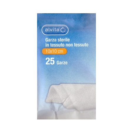 ALVITA GARZA STERILE IN TESSUTO NON TESSUTO 10X10CM 25 PEZZI ALVITA GARZA STERILE IN TESSUTO NON TESSUTO 10X10CM 25 PEZZI