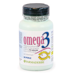 Confezione da 30 perle di Nutra Line Omega 3, integratore per controllare il colesterolo e i trigliceridi.