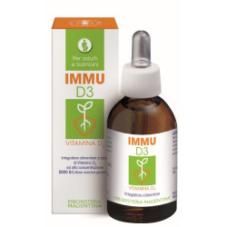 Flacone da 25 ml di Immu D3 Integratore Di Vitamina D3 Per Ossa Denti E Sistema Immunitario.