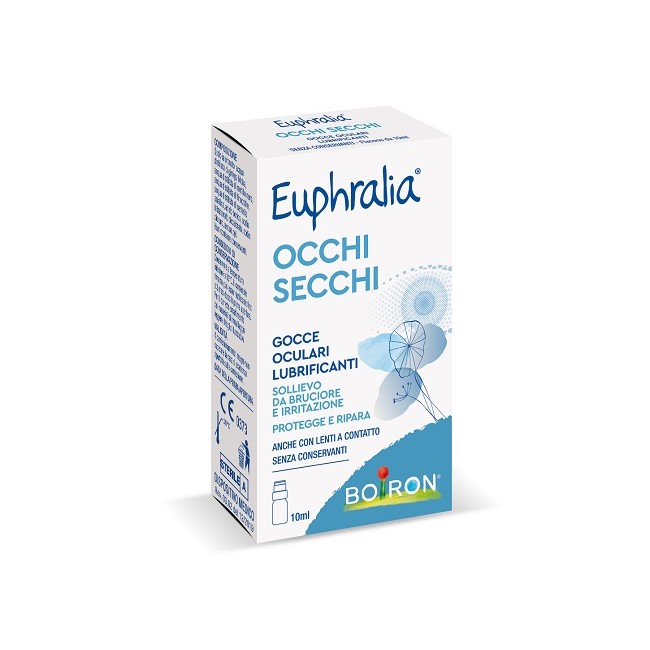 Flacone da 10 ml di Boiron Euphralia Occhi Secchi, collirio per la secchezza oculare. Flacone da 10 ml di Boiron Euphralia Occhi Secchi, collirio per la secchezza oculare.