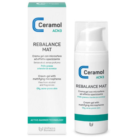 Flacone da 50 ml di Ceramol Acn3 Rebalance Mat Crema Seboregolatrice Flacone da 50 ml di Ceramol Acn3 Rebalance Mat Crema Seboregolatrice