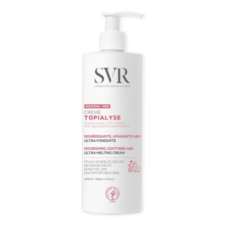 Confezione risparmio da 400 ml di Svr Topialyse crema idratante nutriente per pelle secca e sensibile.