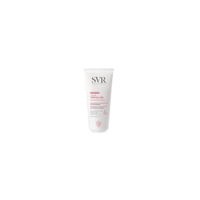 Confezione da 200 ml di Svr Topialyse crema idratante nutriente per pelle secca e sensibile. Confezione da 200 ml di Svr Topialyse crema idratante nutriente per pelle secca e sensibile.