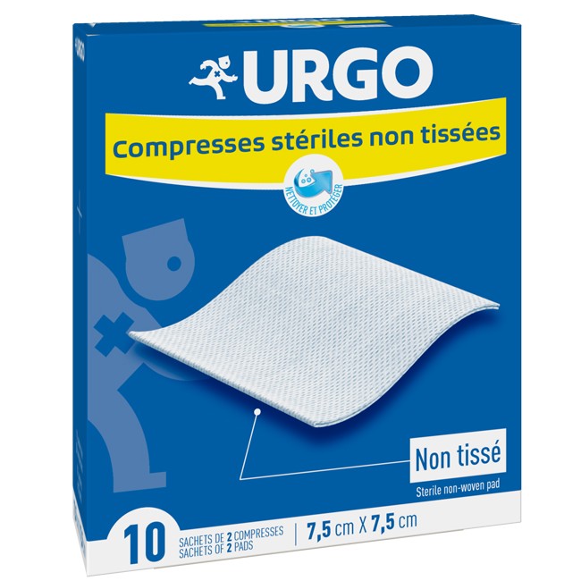 COMPRESSA DI GARZA IN COTONE STERILE URGO 7,5 X 7,5 CM 10 PEZZI COMPRESSA DI GARZA IN COTONE STERILE URGO 7,5 X 7,5 CM 10 PEZZI