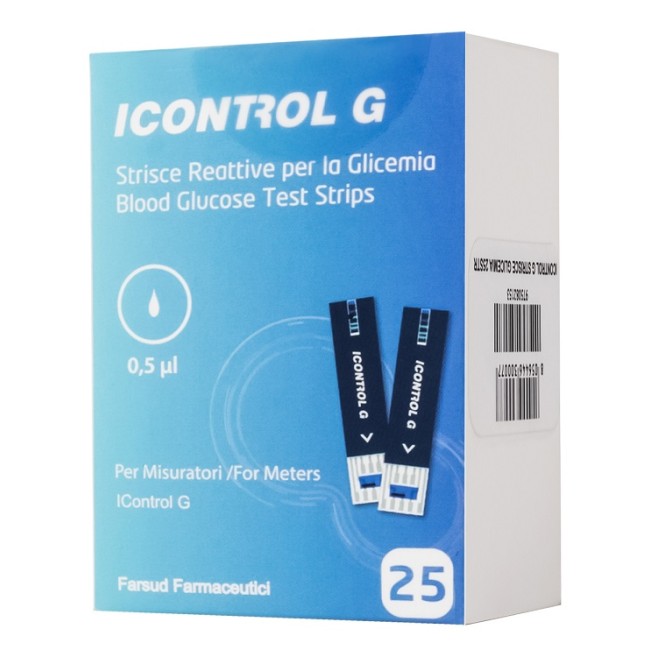STRISCE MISURAZIONE GLICEMIA ICONTROL G 25 PEZZI STRISCE MISURAZIONE GLICEMIA ICONTROL G 25 PEZZI