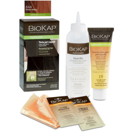 BIOKAP NUTRICOLOR DELICATO 8,64 ROSSO TIZIANO TINTA 140 ML BIOKAP NUTRICOLOR DELICATO 8,64 ROSSO TIZIANO TINTA 140 ML