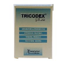 Confezione da 15 compresse di Tricodex Plus, integratore per la cura e il benessere dei capelli.