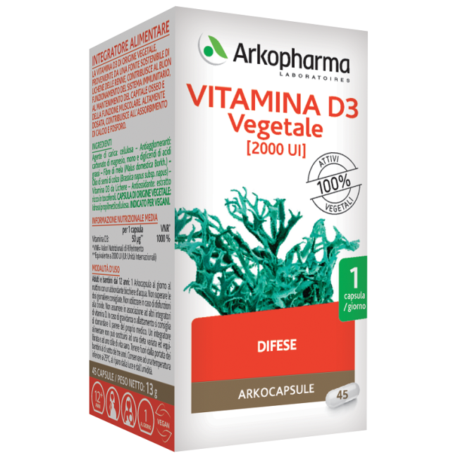 ARKOCPS VITAMINA D3 VEGETALE 45 CAPSULE ARKOCPS VITAMINA D3 VEGETALE 45 CAPSULE