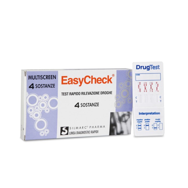 TEST RAPIDO SINGOLO O MULTIPLO PER RIVELAZIONE USO DI DROGHE STRIP EASYCHECK 4 SOSTANZE C TEST RAPIDO SINGOLO O MULTIPLO PER RIVELAZIONE USO DI DROGHE STRIP EASYCHECK 4 SOSTANZE C