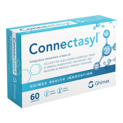 Confezione da 60 compresse di Connectasyl, integratore anti età per pelle, capelli e unghie.