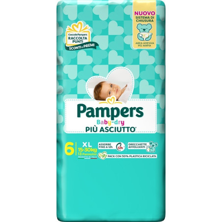 Pampers Baby Dry Pannolino Downcount Xl 13 Pezzi Pampers Baby Dry Pannolino Downcount Xl 13 Pezzi