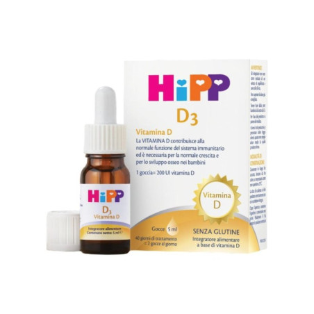 Hipp D3 Integratore Per Denti Ossa E Sistema Immunitario 5 Ml Hipp D3 Integratore Per Denti Ossa E Sistema Immunitario 5 Ml