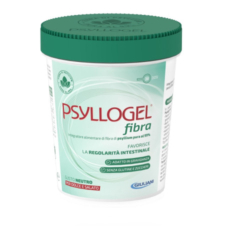 Barattolo da 170 grammi di Psyllogel fibra gusto neutro integratore per la stitichezza
