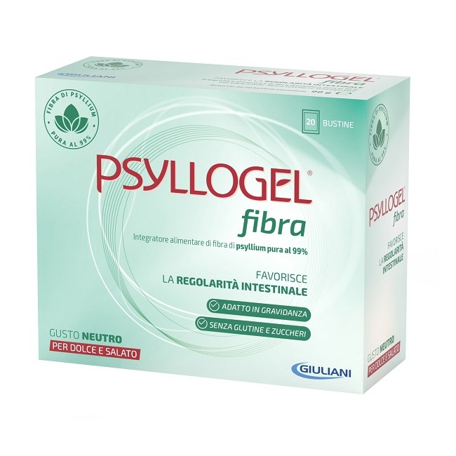 Confezione da 20 bustine di Psyllogel Fibra Gusto ZNeutro, integratore per stitichezza occasionale e cronica. Confezione da 20 bustine di Psyllogel Fibra Gusto ZNeutro, integratore per stitichezza occasionale e cronica.