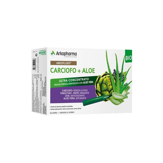ARKOFLUIDI CARCIOFO+ALOE VERA 20 FLACONCINI 200 G ARKOFLUIDI CARCIOFO+ALOE VERA 20 FLACONCINI 200 G