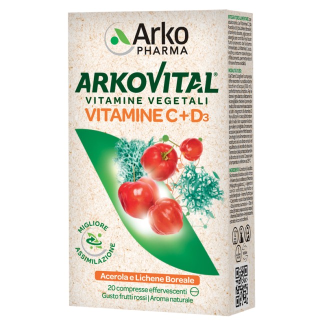 ARKOVITAL VITAMINE C+D3 20 COMPRESSE EFFERVESCENTI GUSTO FRUTTI ROSSI ARKOVITAL VITAMINE C+D3 20 COMPRESSE EFFERVESCENTI GUSTO FRUTTI ROSSI