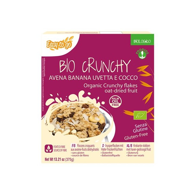 EASY TO GO BIO CRUNCHY AVENA BANANA UVETTA E COCCO 375 G EASY TO GO BIO CRUNCHY AVENA BANANA UVETTA E COCCO 375 G