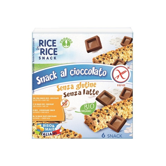 RICE&RICE SNACK DI RISO AL CIOCCOLATO 6 X 21 G SENZA LIEVITO RICE&RICE SNACK DI RISO AL CIOCCOLATO 6 X 21 G SENZA LIEVITO