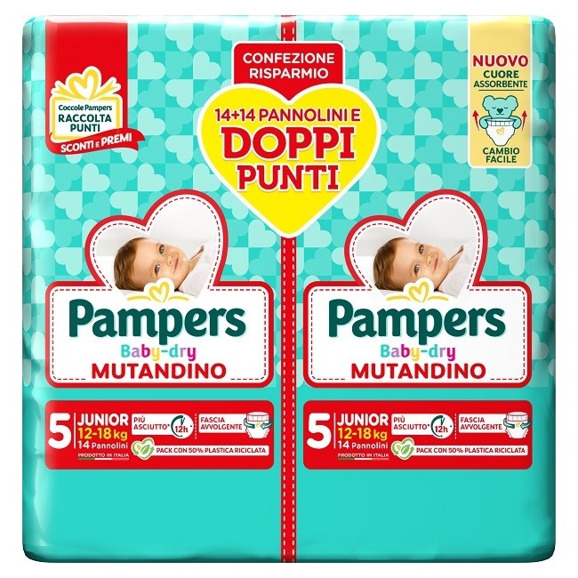 PAMPERS BABY DRY PANNOLINO MUTANDINA JUNIOR DUO DOWNCOUNT 28 PEZZI PAMPERS BABY DRY PANNOLINO MUTANDINA JUNIOR DUO DOWNCOUNT 28 PEZZI