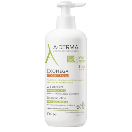 A-Derma Exomega Control Latte Emolliente Lenitivo Anti-Prurito 400 Ml