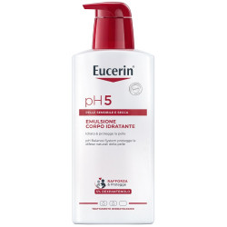 Flacone da 400 ml di Eucerin Ph5 Emulsione Corpo Idratante Emolliente Per La Pelle Normale E Secca.