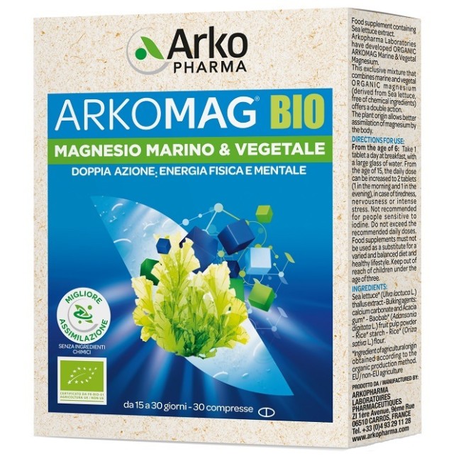 ARKOMAG BIO MAGNESIO MARINO & VEGETALE 30 COMPRESSE ARKOMAG BIO MAGNESIO MARINO & VEGETALE 30 COMPRESSE