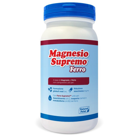 Flacone da 150 grammi di Magnesio Supremo Ferro Integratore Ricostituente Per Stanchezza E Affaticamento.