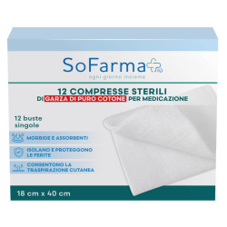 Garza Compressa In Cotone 18x40 Cm 12 Pezzi Sofarmapiu\'