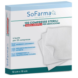 Garza Compressa In Cotone 10x10 Cm 100 Pezzi Sofarmapiu\'