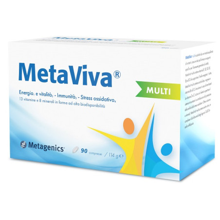 Confezione da 90 compresse di Metagenics Metaviva integratore multivitaminico multi-minerale.
