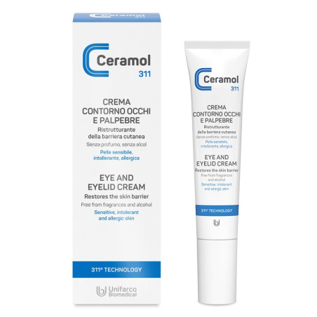 Tubetto da 15 ml di Ceramol Crema Idratante e Lenitiva Contorno Occhi e Palpebre Tubetto da 15 ml di Ceramol Crema Idratante e Lenitiva Contorno Occhi e Palpebre