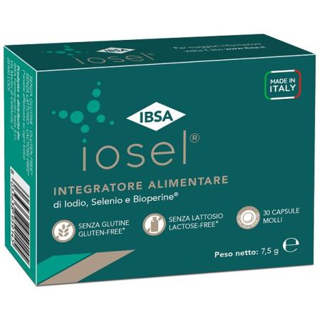 IBSA Iosel Integratore di Iodio e Selenio con Bioperine 30 capsule molli