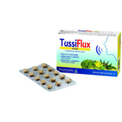 Confezione da 30 compresse orosolubili di Tussiflux Voce Integratore Per Irritazione Della Gola Raucedine E Afonia.
