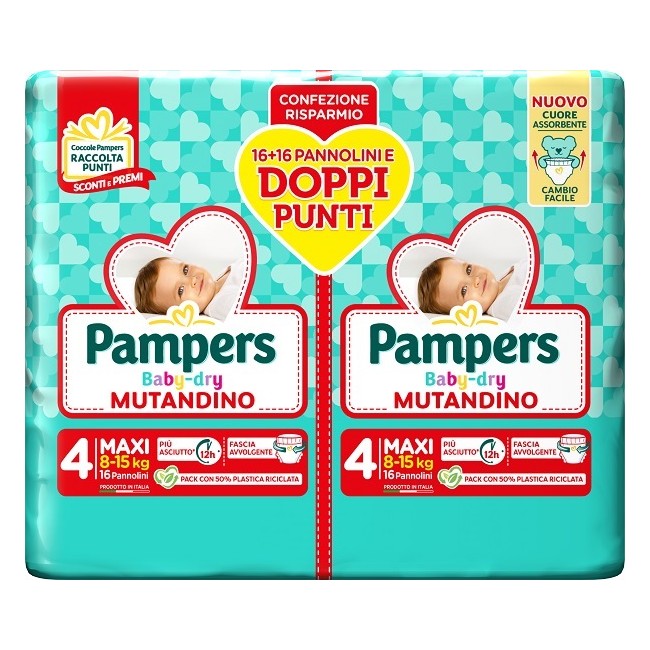Pampers Baby Dry Pannolino Mutandina Maxi Duo Downcount 32 Pezzi Pampers Baby Dry Pannolino Mutandina Maxi Duo Downcount 32 Pezzi