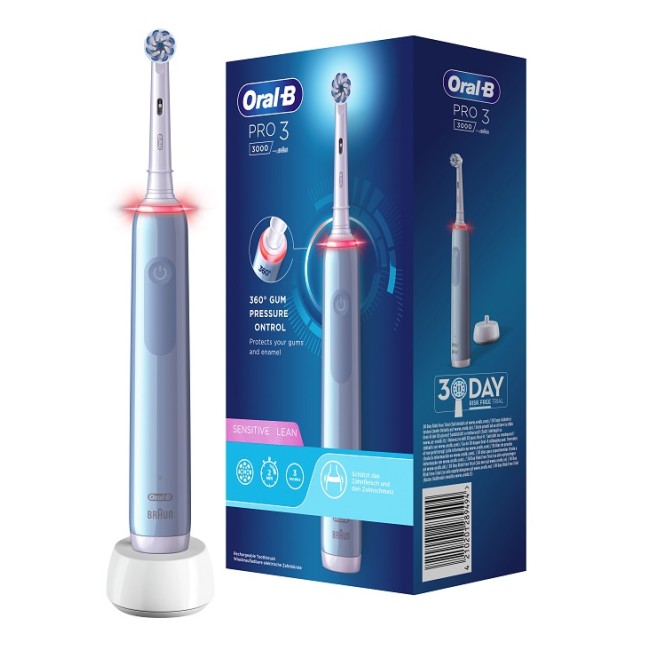 ORAL-B PRO 3 BLU SENSITIVE SPAZZOLINO ELETTRICO + 2 REFILL ORAL-B PRO 3 BLU SENSITIVE SPAZZOLINO ELETTRICO + 2 REFILL