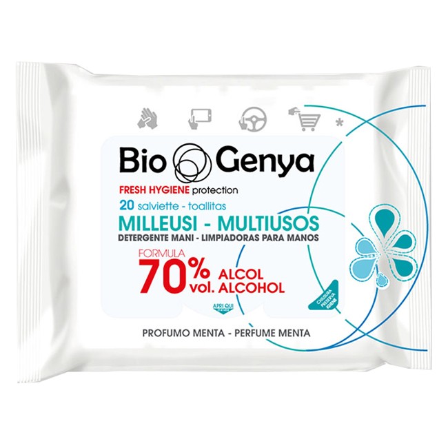 BIOGENYA MILLEUSI IGIENIZZANTI 70% ALCOOL SALVIETTE 20 PEZZI BIOGENYA MILLEUSI IGIENIZZANTI 70% ALCOOL SALVIETTE 20 PEZZI