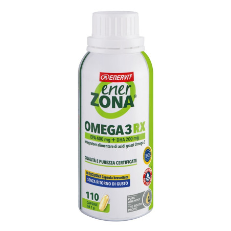 Confezione da 110 capsule di Enerzona Omega 3RX Integratore Di EPA e DHA Da Olio Di Pesce.