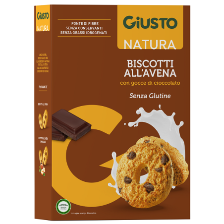 GIUSTO SENZA GLUTINE BISCOTTI AVENA GOCCE CIOCCOLATO 250 G GIUSTO SENZA GLUTINE BISCOTTI AVENA GOCCE CIOCCOLATO 250 G