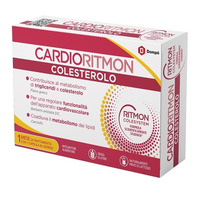 Confezione da 30 capsule di Cardioritmon integratore per abbassare il colesterolo. Confezione da 30 capsule di Cardioritmon integratore per abbassare il colesterolo.