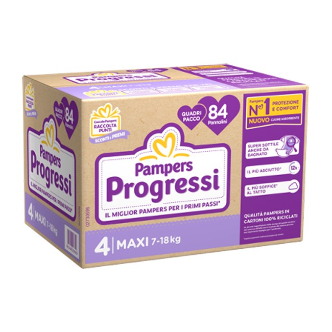 PAMPERS QUADRI PROGRESSI MAXI 84 PEZZI