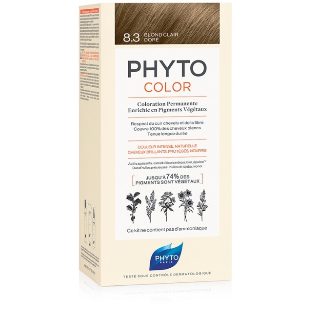 PHYTOCOLOR 8.3 BIONDO CHI DOR 1 LATTE + 1 CREMA + 1 MASCHERA + 1 PAIO DI GUANTI PHYTOCOLOR 8.3 BIONDO CHI DOR 1 LATTE + 1 CREMA + 1 MASCHERA + 1 PAIO DI GUANTI
