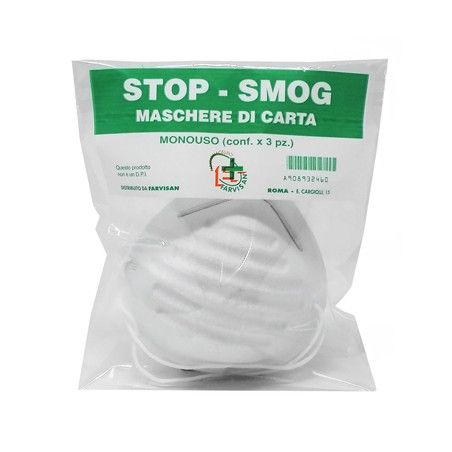 MASCHERE DI CARTA STOP-SMOG MONOUSO 3 PEZZI