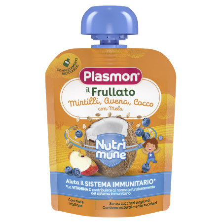 PLASMON NUTRI-MUNE MIRTILLO/AVENA/COCCO CON MELA 85 G