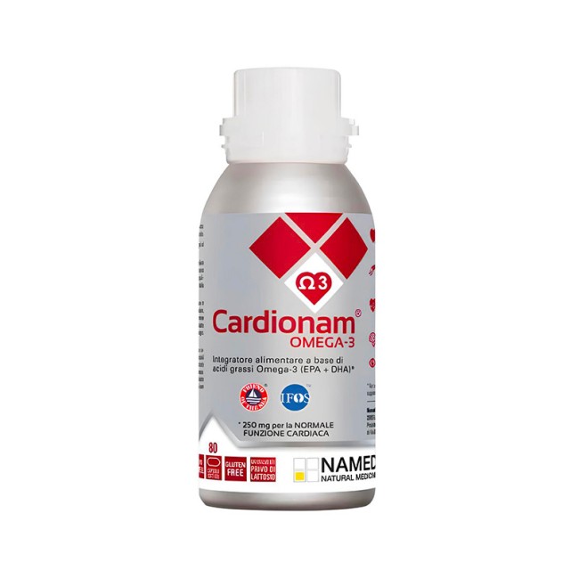 Confezione da 80 capsule di Named Cardionam Omega 3 per il benessere del cuore Confezione da 80 capsule di Named Cardionam Omega 3 per il benessere del cuore