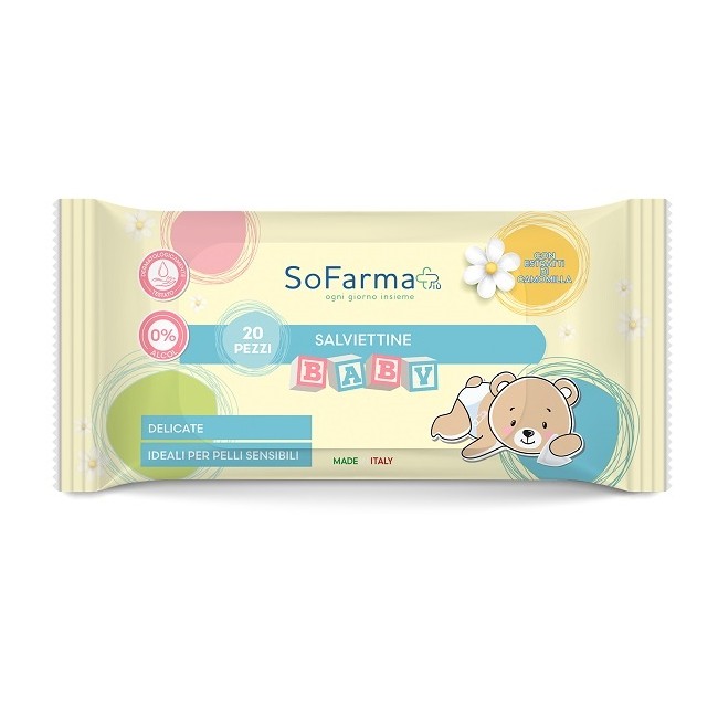 Salviettine Baby Camomilla 20 Pezzi Sofarmapiu\' Salviettine Baby Camomilla 20 Pezzi Sofarmapiu\'