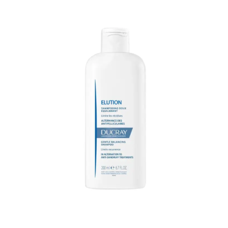 Flacone da 200 ml di Ducray Elution Shampoo Delicato Per Lavaggi Frequenti.